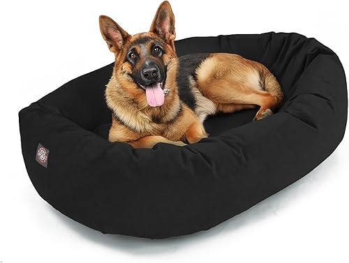 Miniatura 11 de Majetic Pet Products - Cama en forma de bagel para perro, de gamuza color gris, 40 pulgadas, con reposacabeza