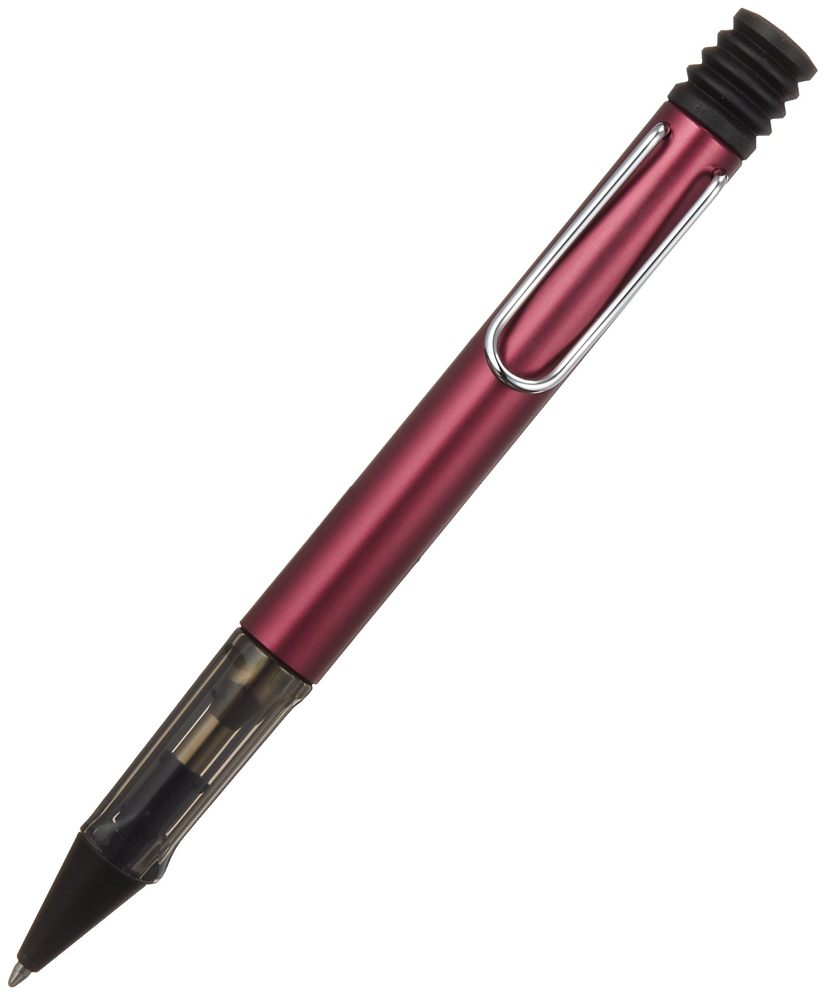 AL-star black purple - Ballpoint Pen with transparent, ergonomic grip & line width M - lightweight aluminium body - including large capacity refill M 16 in black