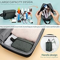 Vista 3 de FUNSEED Neceser de viaje para mujeres y hombres, bolsa de afeitar resistente al agua para accesorios de artículos de tocador, bolsas