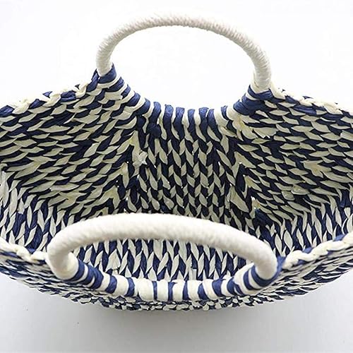 Miniatura 7 de Bolso de paja para mujer bolso de ratán de verano playa con asa superior