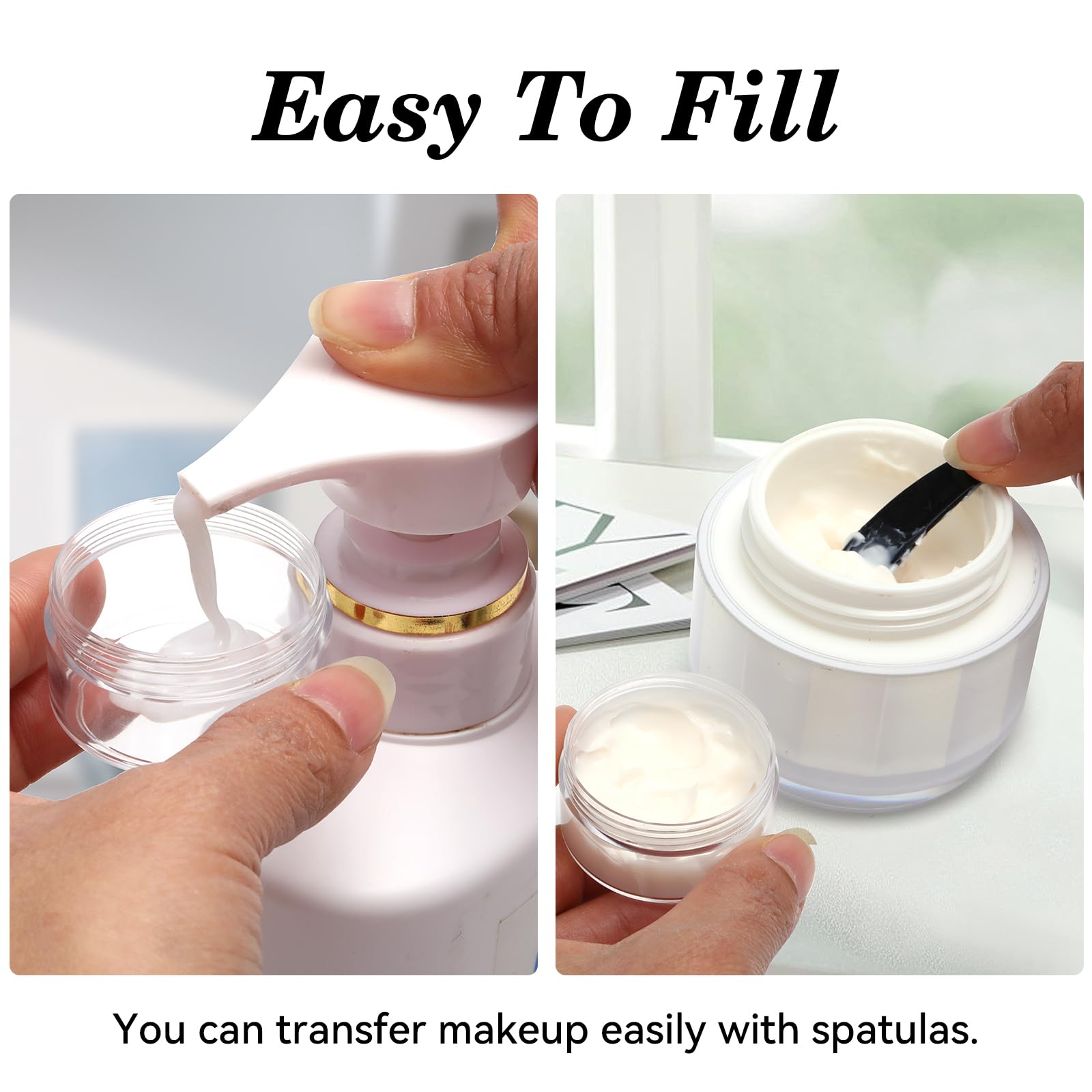 GAUATO 12 Pcs Sample Pots 20ml, Empty Travel Pots Clear Plastic Cosmetic Jars - Image 3