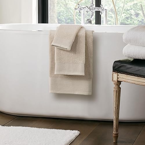 Miniatura 2 de Nate Home by Nate Berkus - Juego de 4 toallas de baño de rizo de algodón 100%  608 GSM, toallas ultra suaves, gruesas y absorbentes para baño de