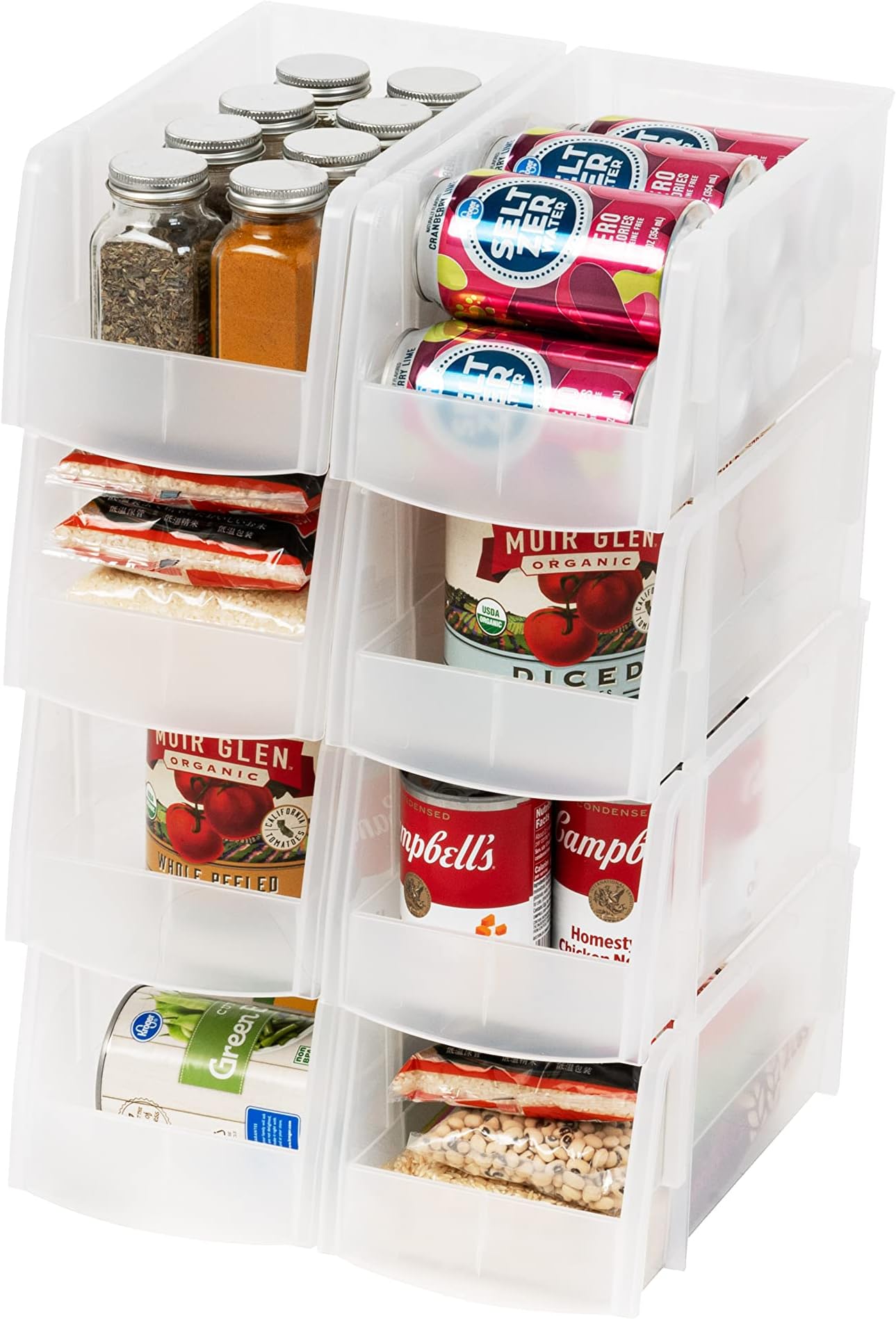 Iris Ohyama Medium Bin, 8 Pack, Clear