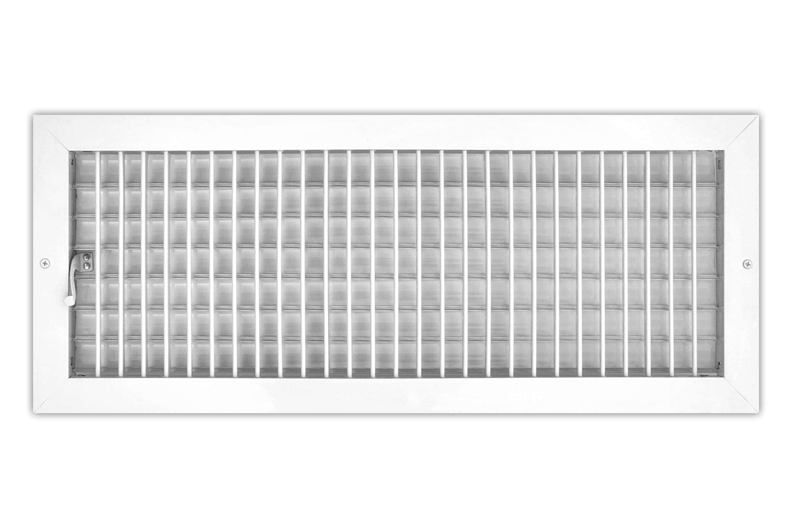 Air 360 Air Vent Covers Wall AC Grille – Premium 22 x 8 Inch Register Vent Cover – Durable Rustproof Aluminum Wall Vent – Multi-Shutter Damper – Individually Adjustable Front Blades, White