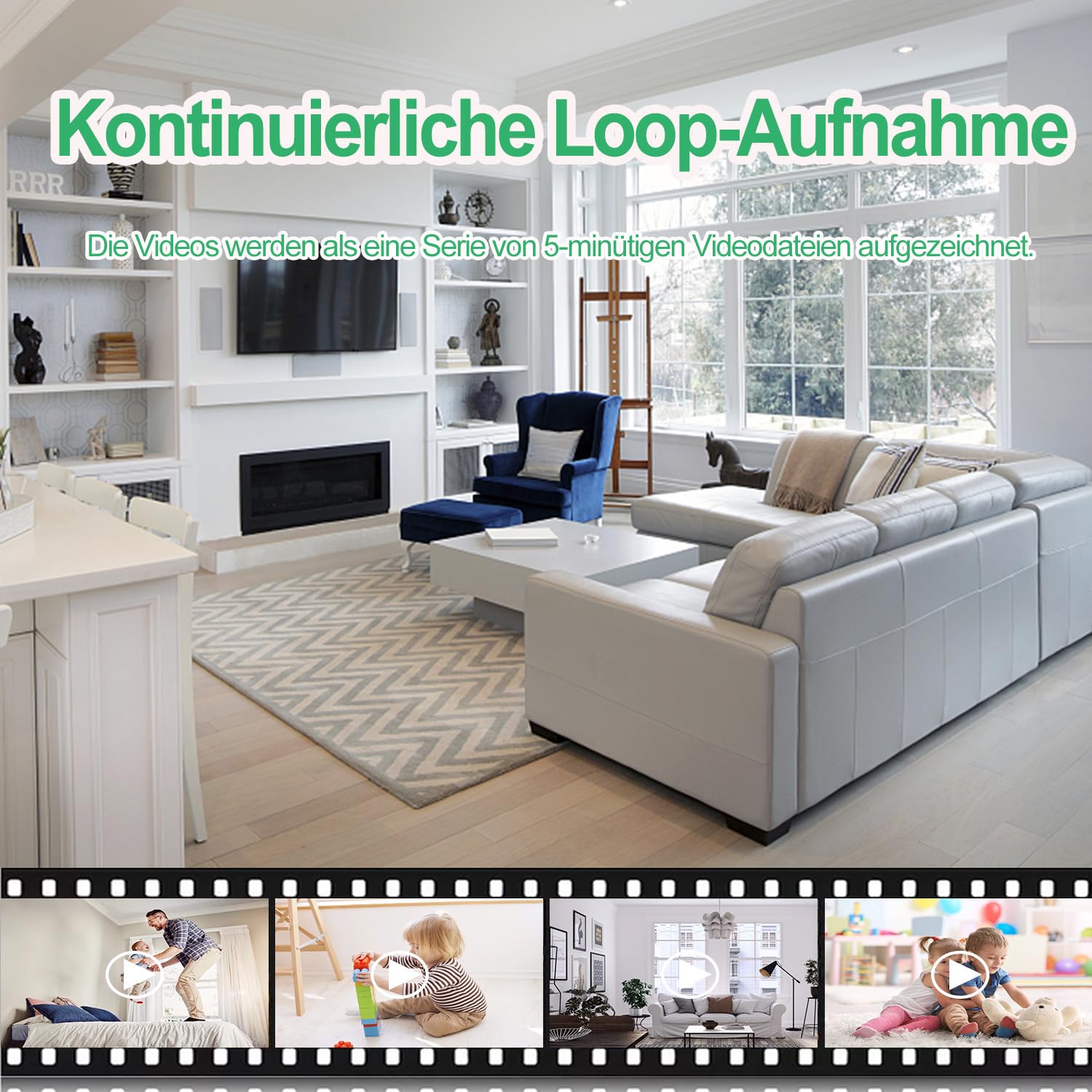 Kamery monitoringowe, HD 1080P mini kamera z USB ładowarką, rejestrator wideo, ciągłe nagrywanie i rozpoznawanie ruchu, funkcja ładowania USB, kamera do monitorowania pomieszczeń wewnętrznych