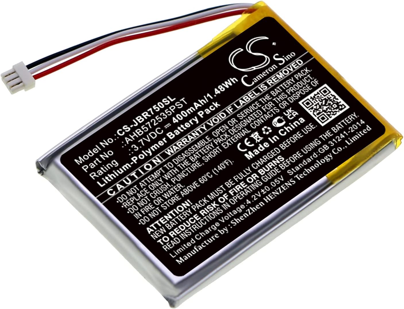 400mAh / 1.48Wh Replace Battery for Jabra Evolve 75 PN:Jabra AHB572535PST