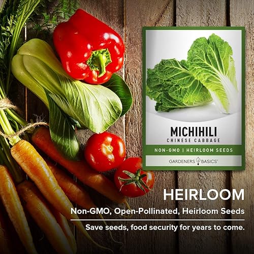 Miniatura 7 de Michihili Semillas de col china para plantar, reliquia de Napa, variedad vegetal sin OMG, semillas de 0.04 onzas (0.04 oz), ideales para jardines de