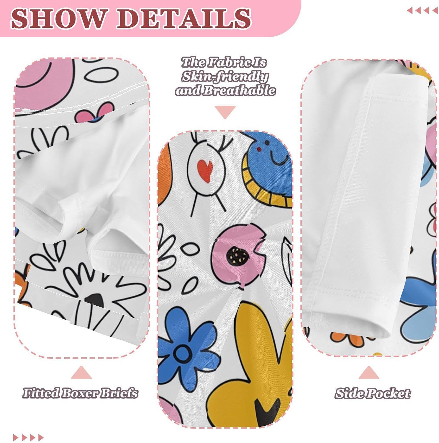 visesunny Simple Floral Pattern Design Girl's Golf Skirt Athletic Tennis Skort Sport Activewear with Double Layer Pockets