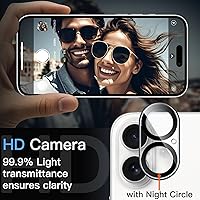 Vista 6 de JETech Protector de lente de cámara para iPhone 17 de 6.3 pulgadas, vidrio templado 9H, antiarañazos, compatible con fundas, no afecta las tomas
