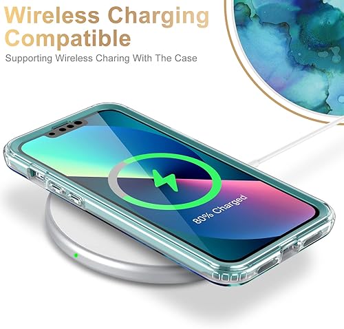 Miniatura 3 de Esdot para iPhone 13 Funda con protector de pantalla integrado, cubierta resistente de grado militar con diseños modernos para mujeres y niñas,