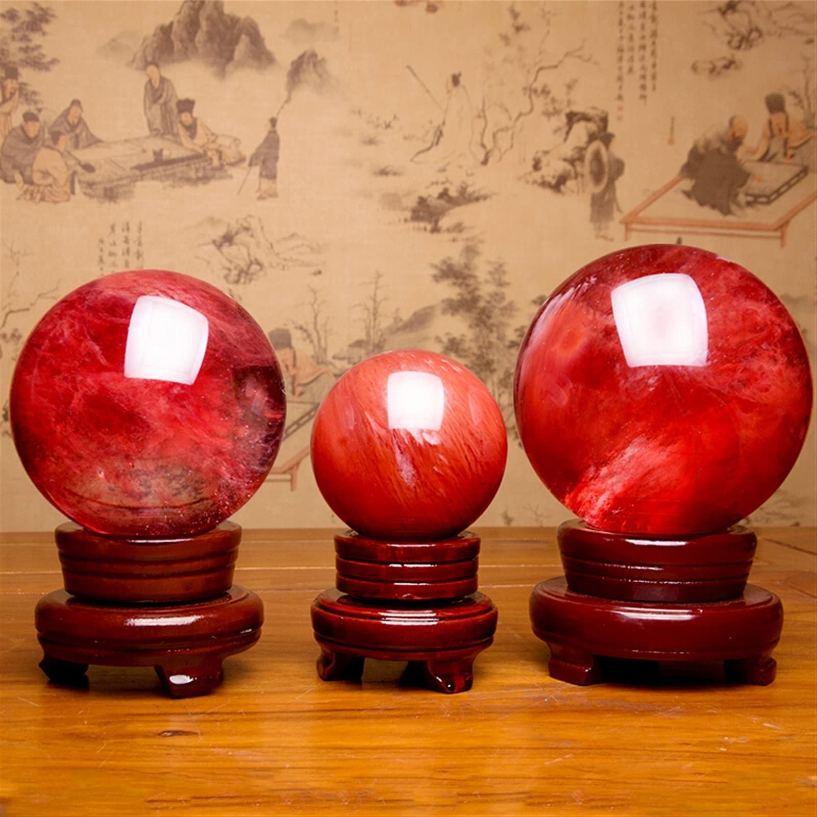 bola de cristal (en la magia occidental) Adornos de la bola de cristal rojo Rojo Sala de estar Oficina Decoración del hogar Decoración de la apertura Regalo de la abertura Bola de cristal rojo bola de