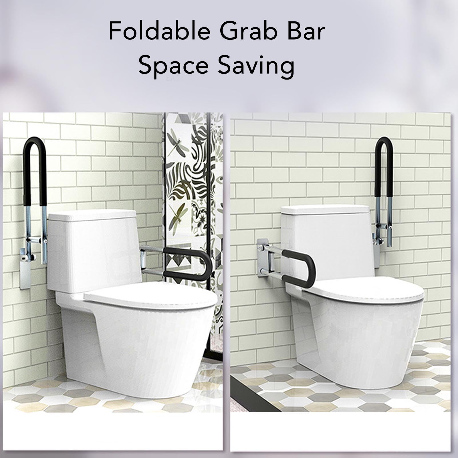 Barras de Agarre Abatibles, Seguridad de Baño de Aluminio Duradera para Personas Mayores y Lesionadas, 23,6 Pulgadas de Largo (YC1215B)