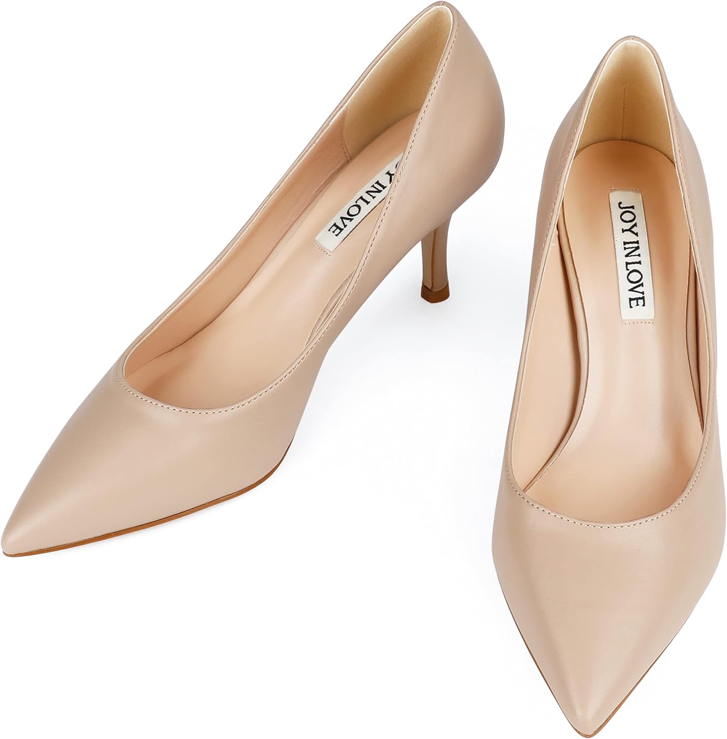 JOY IN LOVE Women's Shoes Low Heels Pointy Toe Kitten Heel Daily Pumps - Image 3