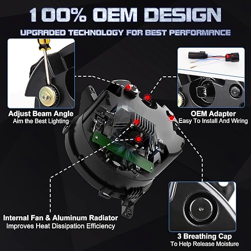 Miniatura 5 de Faros delanteros LED redondos de 9 pulgadas de repuesto para Jeep Wrangler JL JLU Unlimited Gladiator JT 2018-2025, faros delanteros antirreflejos