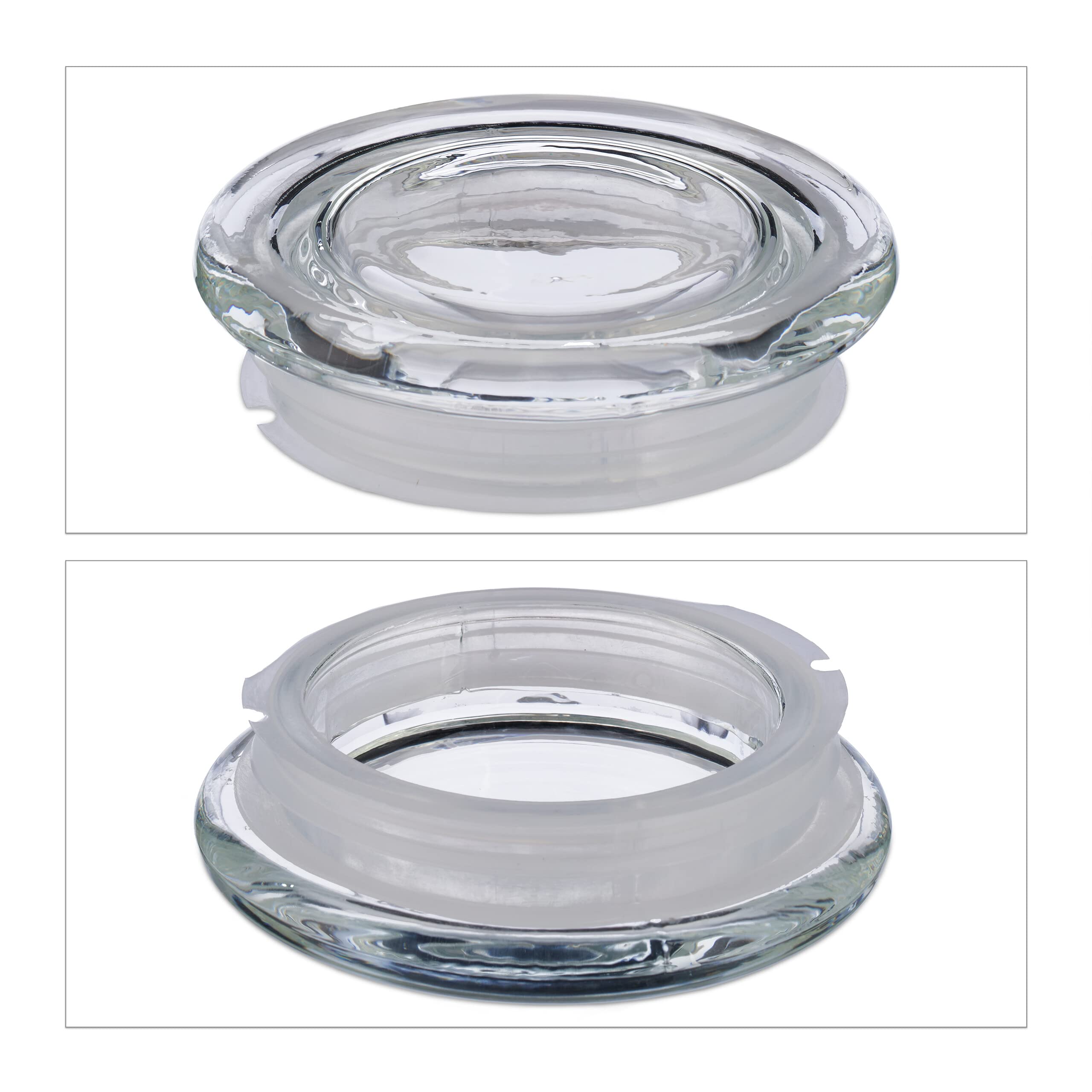 Relaxdays Set da 6 Barattoli per Alimenti, Coperchio in Vetro, Recipienti Ottagonali 2,4 l, Conserve Cucina, Trasparente, 22.5 x 13.5 x 13.5 cm