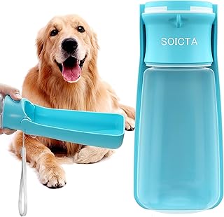 Dog Drinking Bottle for On the Go for Walking, 550 ml or 350 ml, Dog Drinking Bottle for On the Go for Puppies, Small, Medium, Large Water Bottle, Dogs, Water Bottle to Go (550 ml, Blue) product image