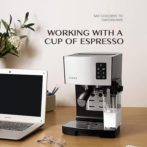 Miniatura 8 de Máquina de café expreso con bomba de 19 barras y potente tanque de leche para elaboración de baristas en casa múltiples funciones en un solo toque