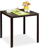 Relaxdays Garden Table, Square, Wood Effect, Outdoors, Patio & Balcony, Alfresco Dining, 74.5 x 77.5 x 77.5 cm, Brown - 1