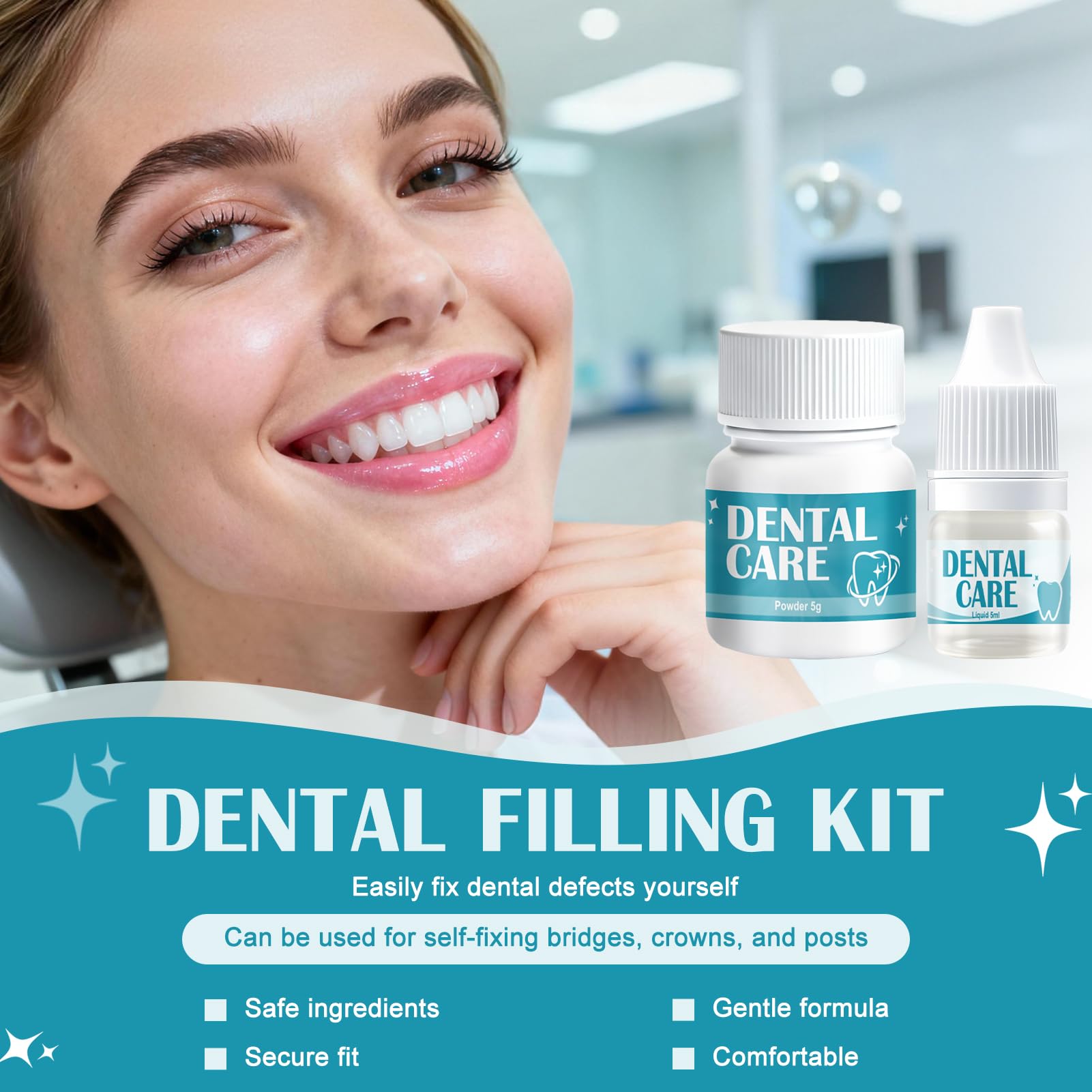 Cemento Dental Composite para Corona y Puente Rellenar Caries