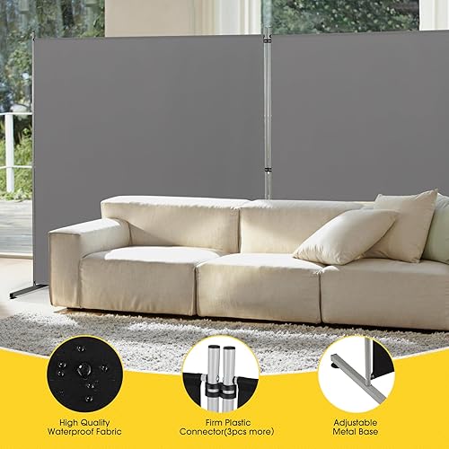 Miniatura 10 de RANTILA Single Large Panel Room Divider Privacy Screen for Office Partition Room Separators Freestanding Room Divider 71W x 71H Grey