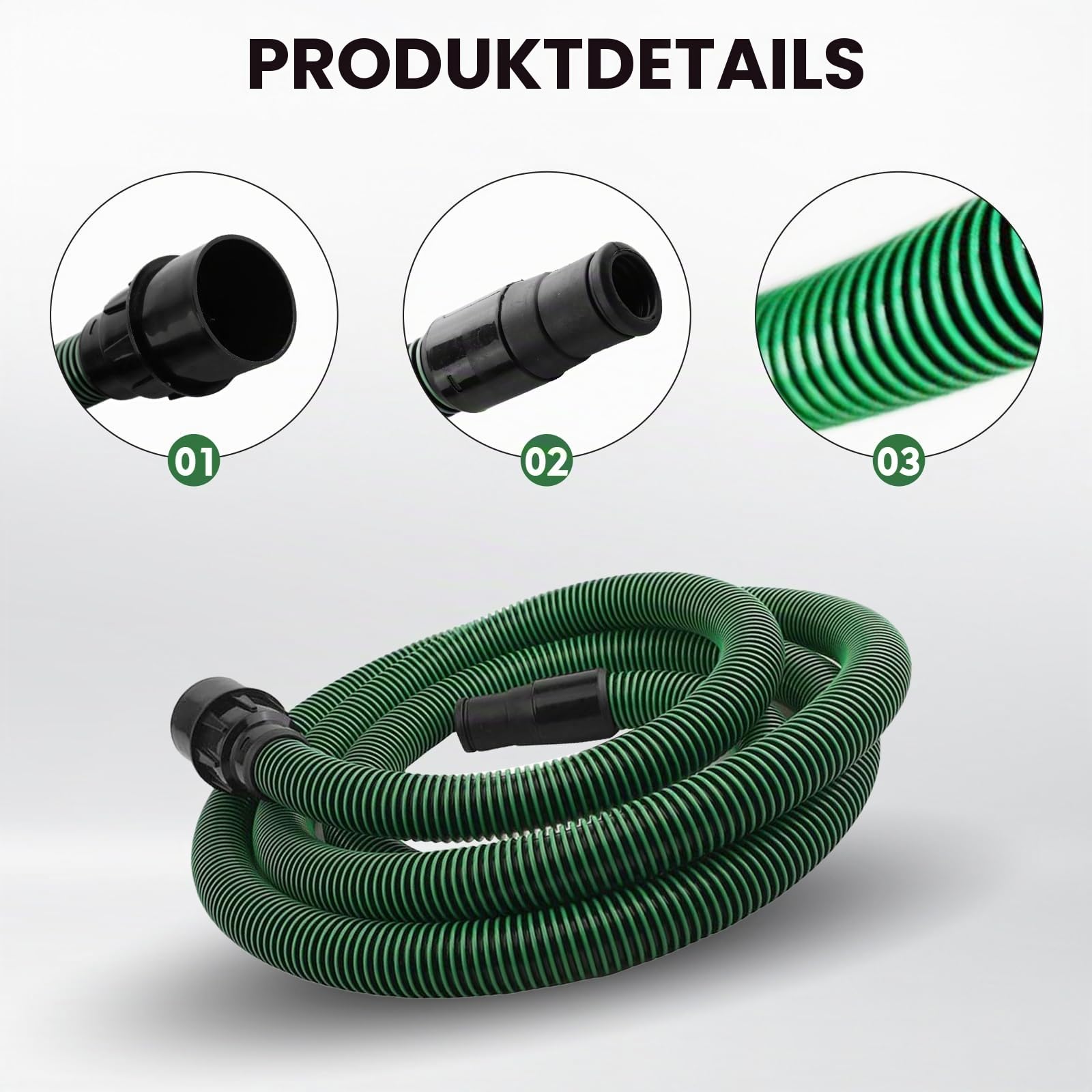 5m Staubabsaugschlauch Kompatibel mit Festool CT 26/36/48, CT 15/25