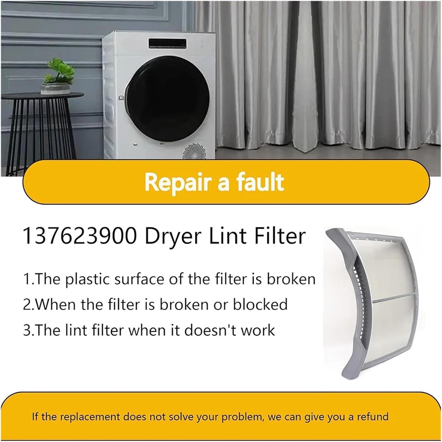 Dryer Lint Screen Filter For-Durable Or 5304511512 Easily Installation Clothes Replacement Accessories