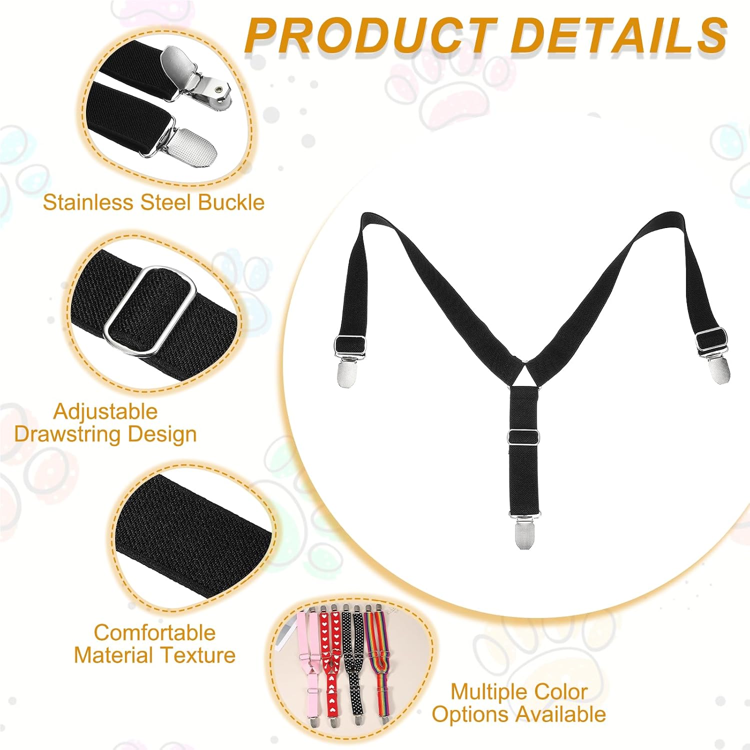 Pet Diapers Keeper Suspender, M, Black, 2 Pcs image 3