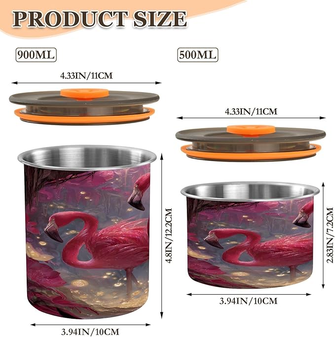 Almacenador de Alimentos Flamingo Floral ALAZA 17 oz, Acero Inoxidable miniatura 3