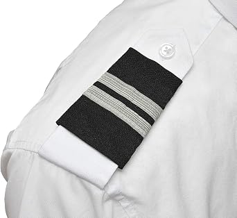 Aero Phoenix Professional Pilot Uniform Epaulets - Two Bars - Silver Nylon on Dark Navy