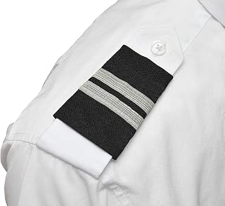 Pilot Epaulets Flight Engineer - Two Bar Silver Nylon on Navy