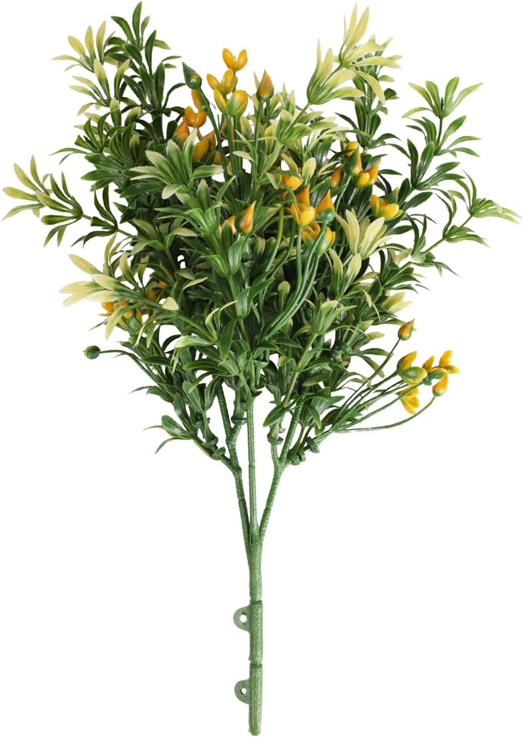 3 PCS Artificial Plants Fake Bushes Plastic Shrubs Flowers for Indoor and Outdoor Wall Decoration Such as Office Balcony Courtyard，Green Orange