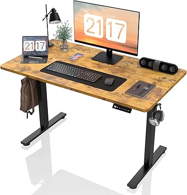 ODK Electric Standing L-Shaped Desk, 150 x 120 cm,Height Adjustable ...