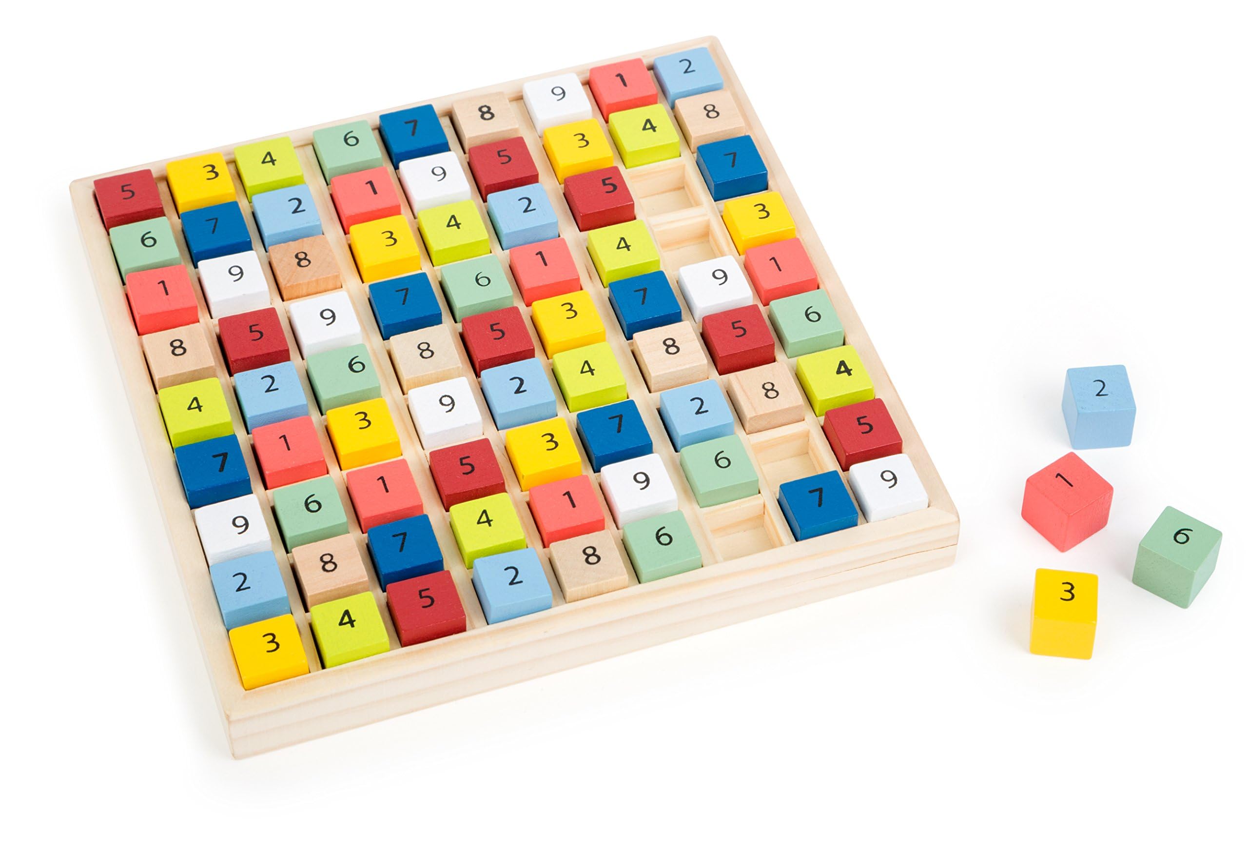 Sudoku Educate de Madera con Coloridos Cubos numéricos, Entrena la comprensión de los números.