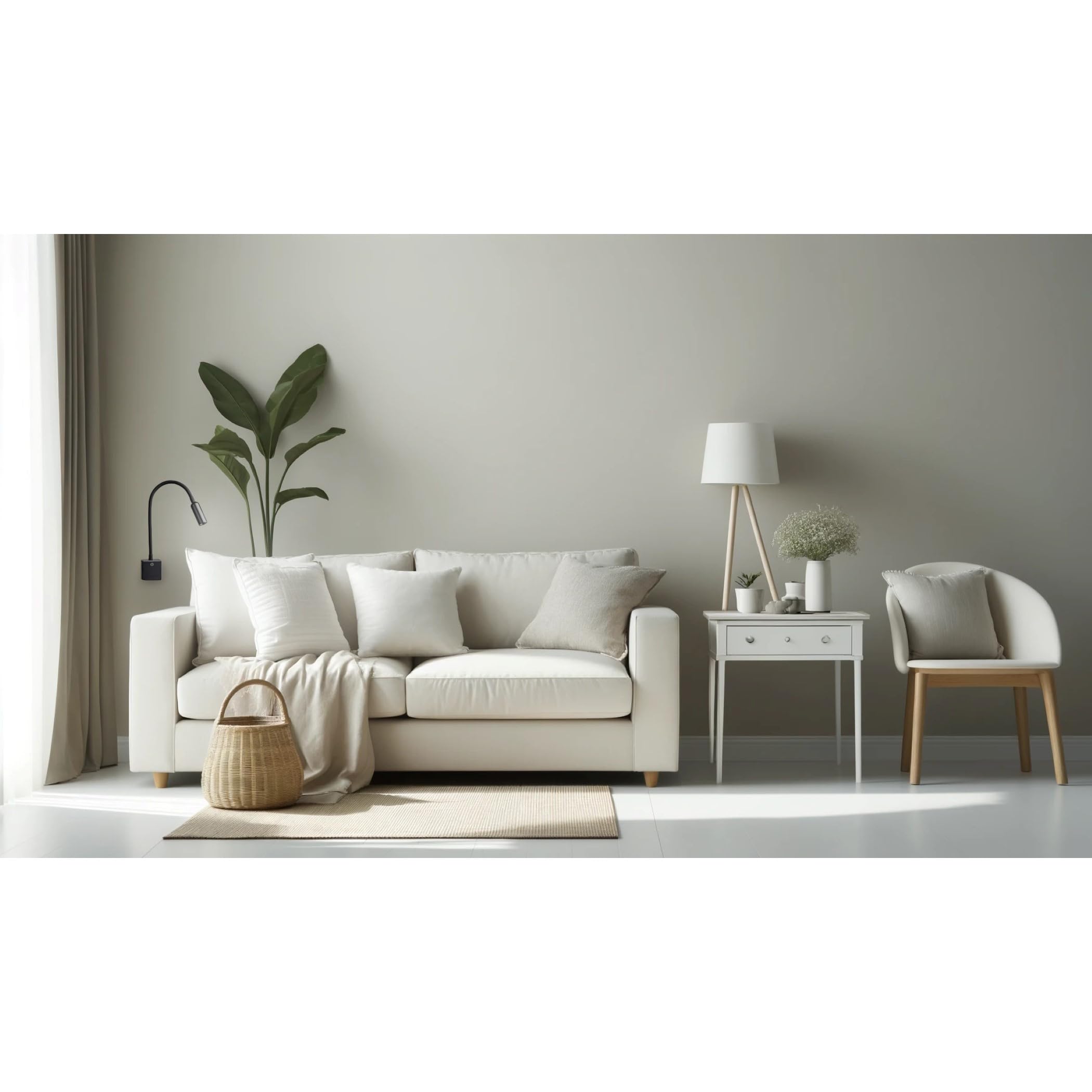 SEBSON Luce Notturna LED da Presa - Set da 2, dimmerabile, flessibile, 4W | Bianco neutro 4000K, Applique da Parete - Lampada da Lettura con Spina