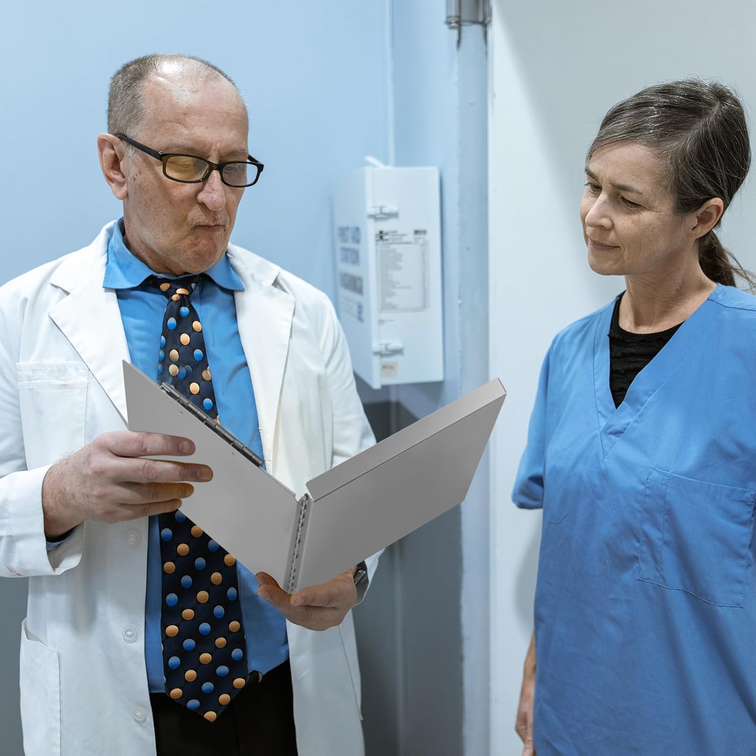 ZCZN Aluminum Clipboard with Storage and Clip Recycled, 4 Pack Clipboard Folders, Sturdy Letter Size Recycle Metal Form Holder for Business Office Medical Professionals, Letter Size (Silver)