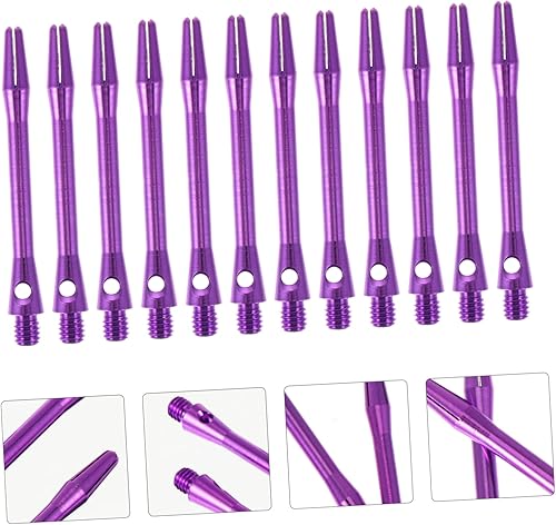 Miniatura 4 de Kisangel 24 Uds Dardos de metal Dardos de Dardos de aluminio Eje de dardo de metal 2ba Tallos de dardos de colores Aleación de aluminio Negro Dardos