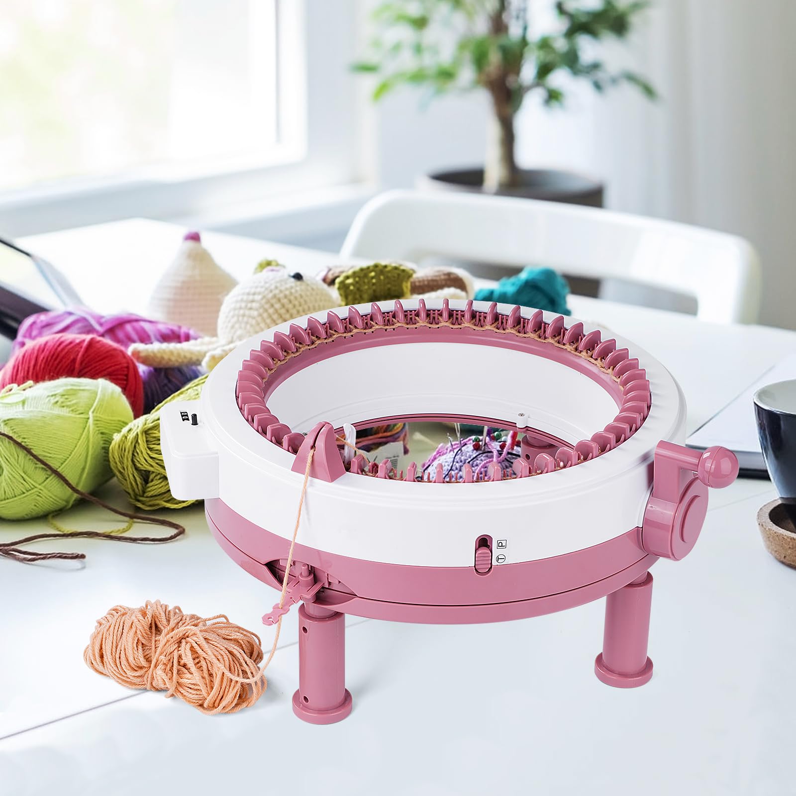 Maszyna do robienia na drutach, Smart Knitting Round Plastic Loom 48 igieł, maszyna do robienia na drutach dla dorosłych, początkujących, do robienia na drutach swetrów, skarpet, szali itd.
