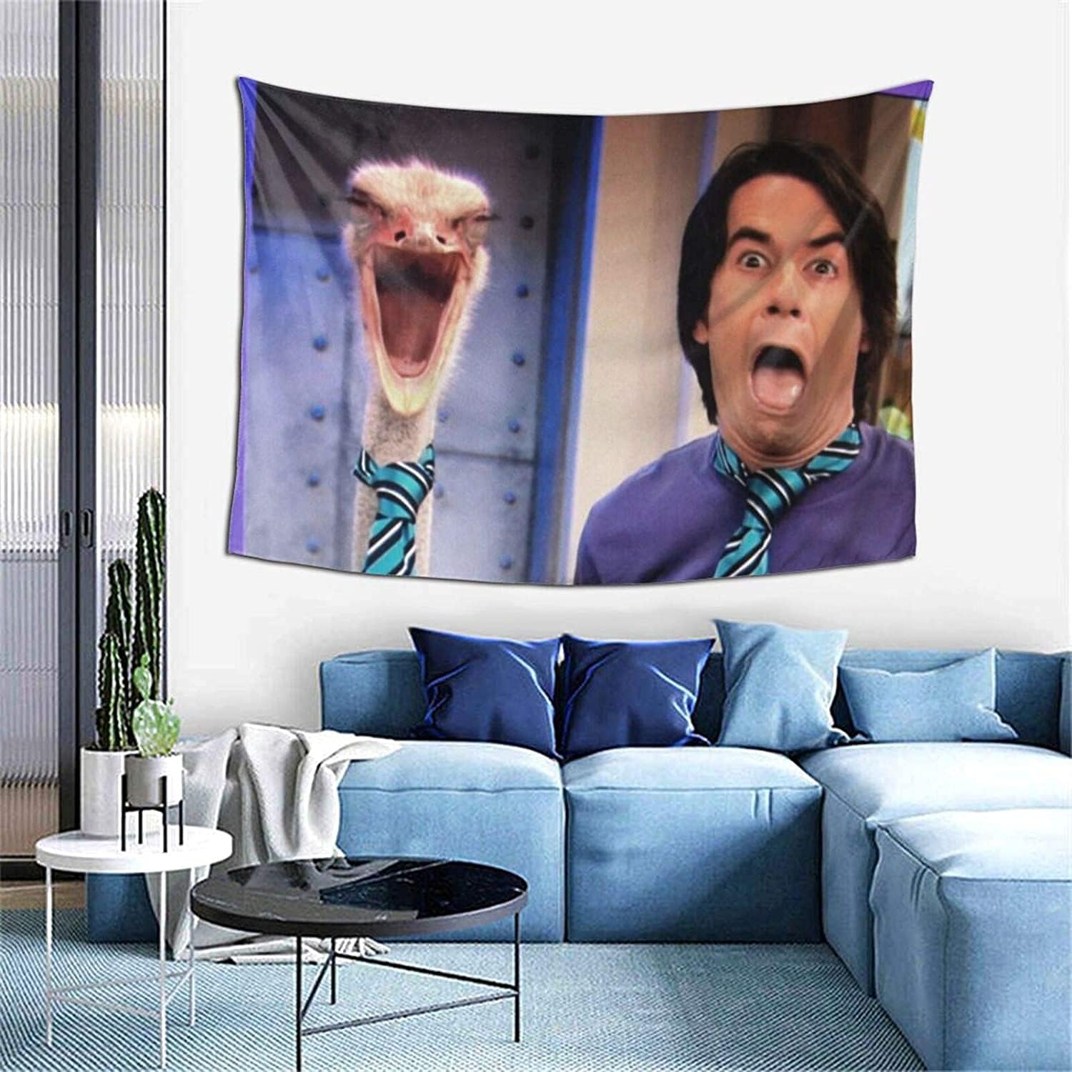 Amazon Co Jp Icarlyスペンサーダチョウエミュー部屋のハロウィーンの装飾のためのタペストリー家の装飾の芸術の壁掛けのタペストリー ホーム キッチン