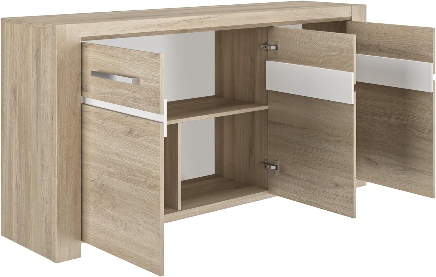 GAMI OLERON Buffet, interior view with doors and drawers open, showing storage compartments