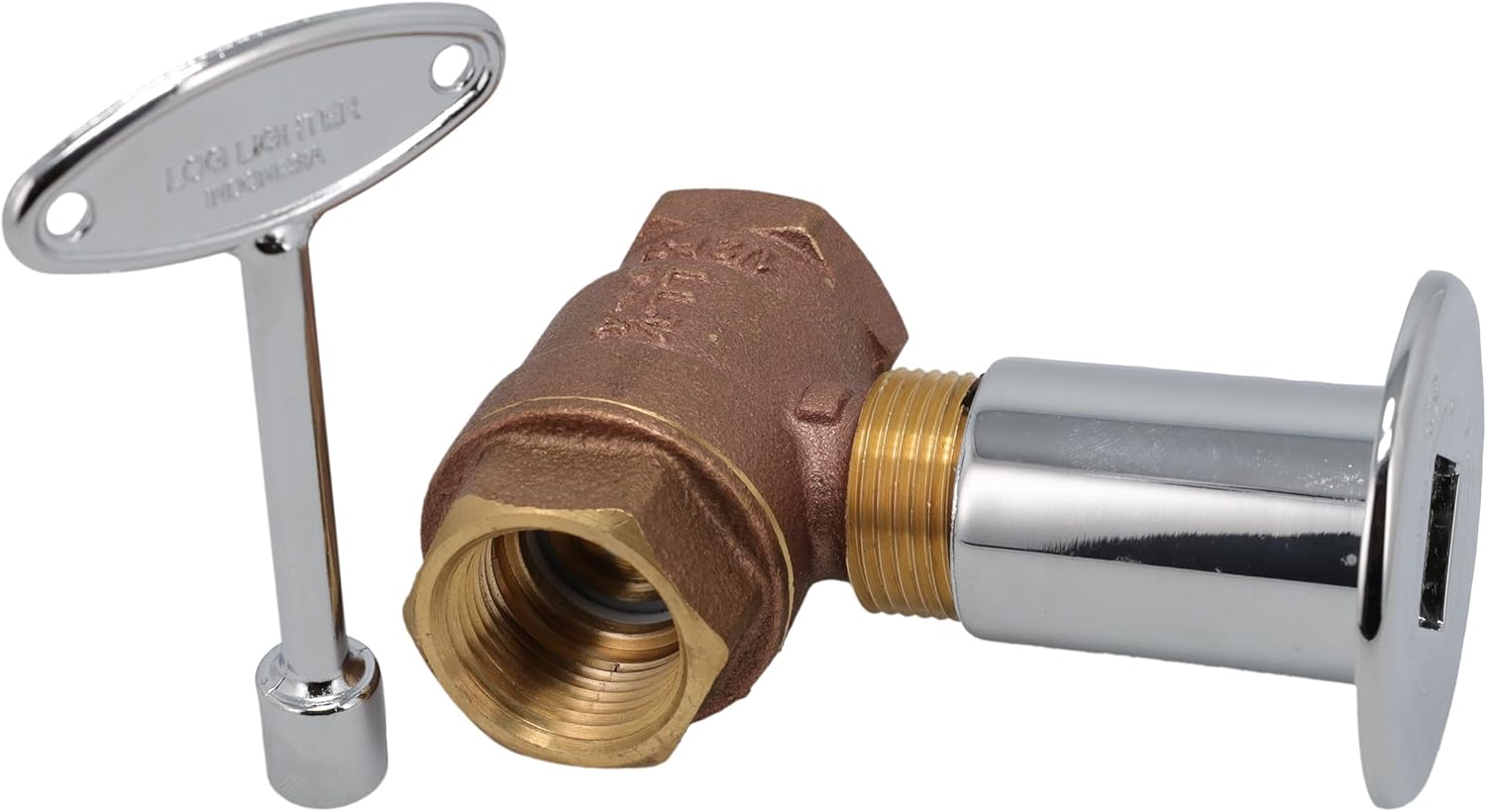 Supplying Demand BVL-3SK-CP Fireplace Fire Pit | 3/4" IPS Straight Log Lighter Ball Valve with Chrome Plated Cover and Key