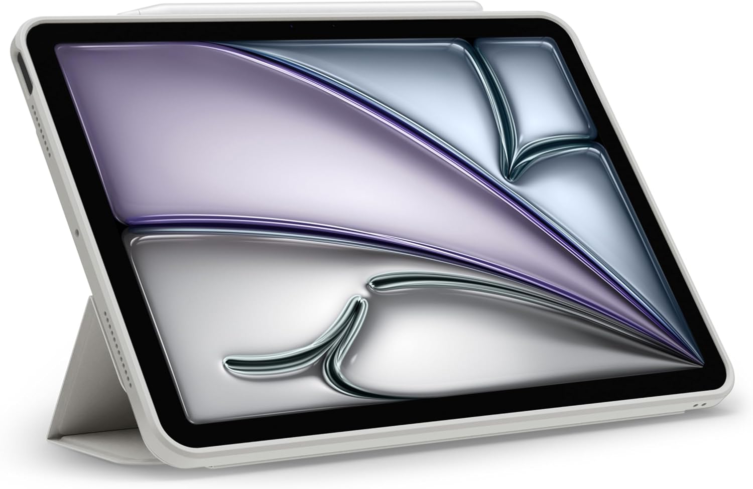 Spigen for iPad Air 13 Inch Case M4 (2026), iPad Air 13 Inch Case M3/M2 (2025/2024), Air Skin Pro OneTap Detachable Magnetic Cover, Pencil Holder, Transparent Back with Magnet, Gray