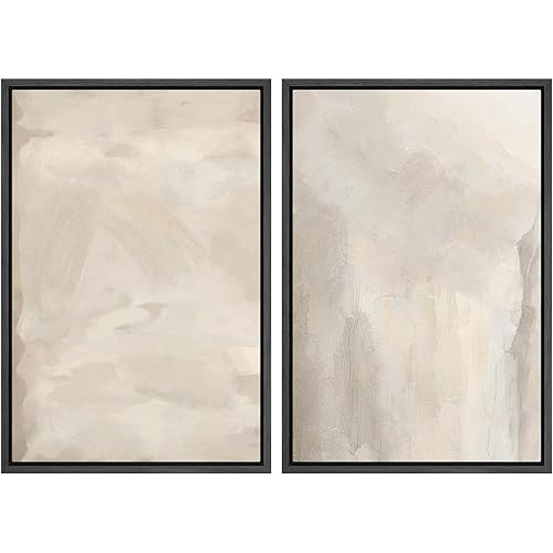 MUDECOR Framed Canvas Print Wall Art Abstract Neutral Tones Minimalist