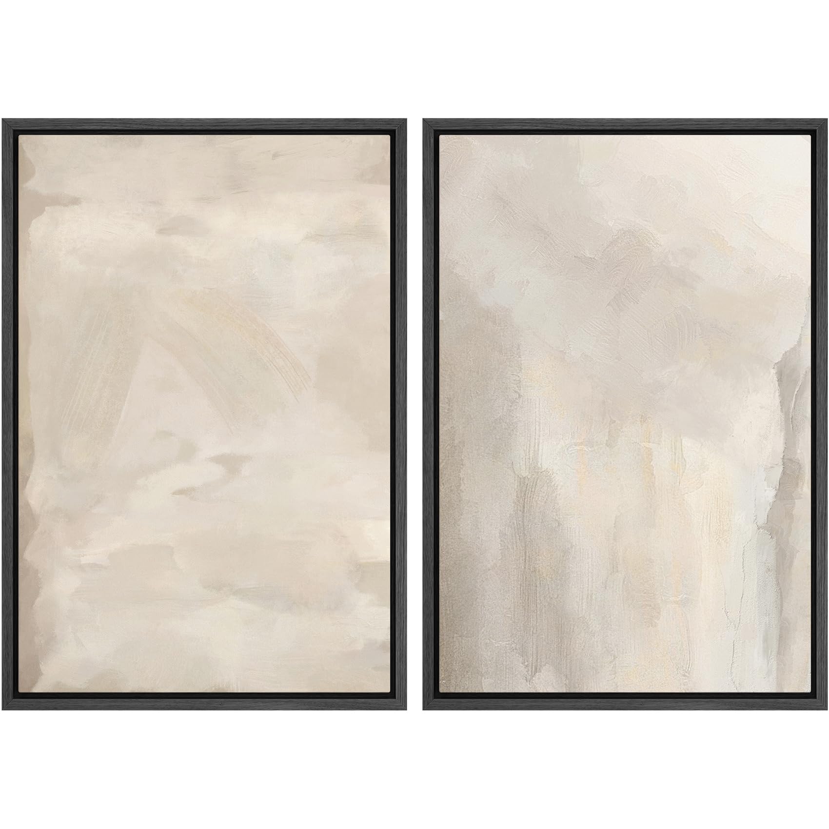 MUDECOR Framed Canvas Print Wall Art Monochromatic Gradient Abstract Minimalist Gray Illustrations Modern Art Decorative Bohemian Colorful Chic for Living Room, Bedroom, Office - 16"x24"x2 Black — view 100
