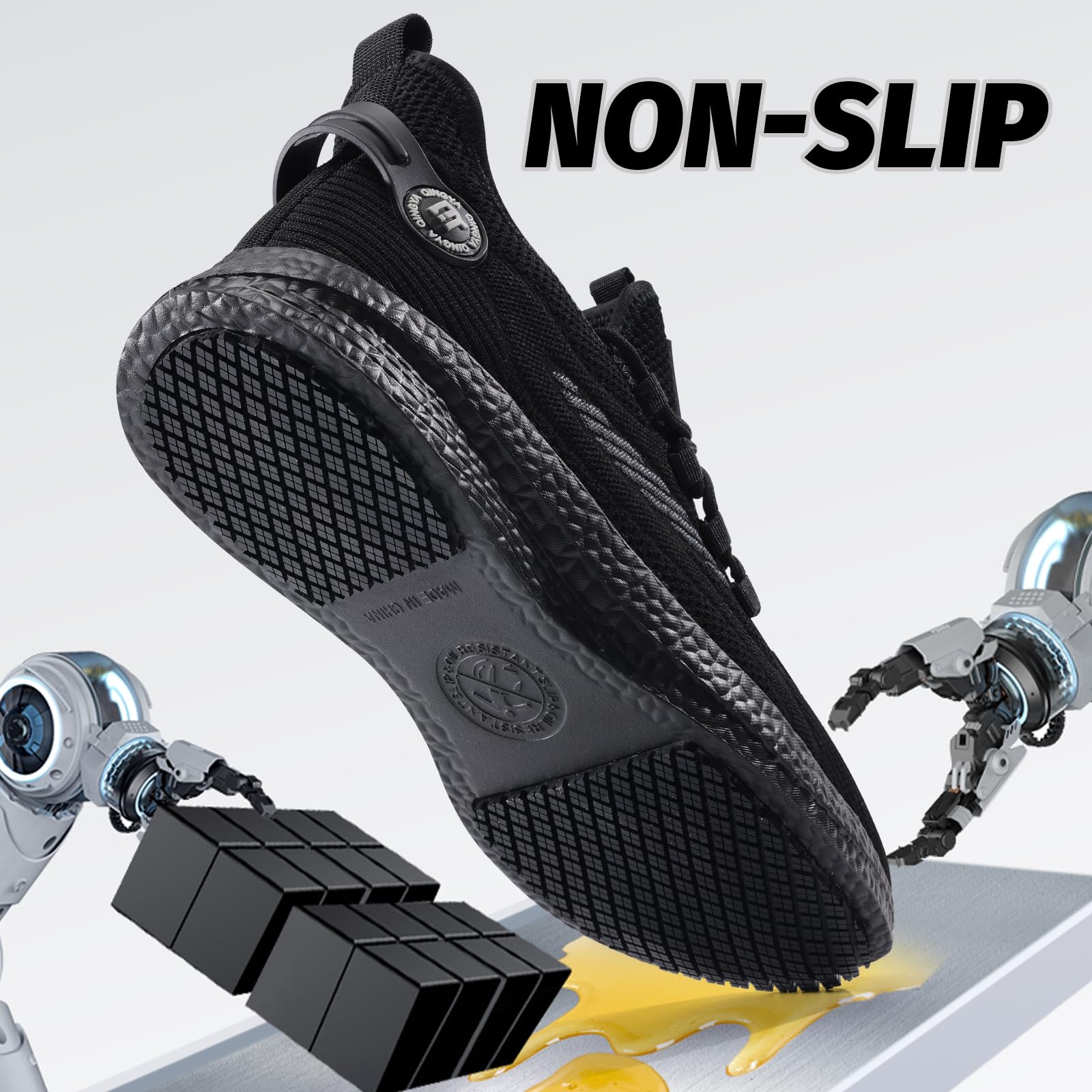 GUYISA PRO Non Slip Work Shoes for Men Chef Shoes Mens Food Service Sneakers Zapato de Trabajo para Hombre Slip Resistant Kitchen Chef Footwear