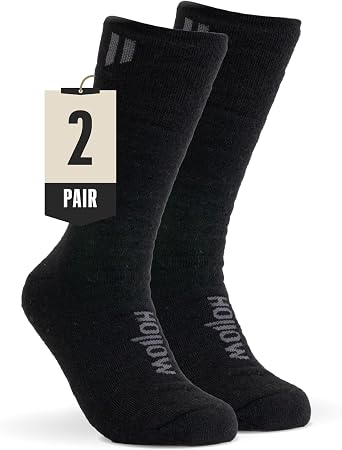 HOLLOW Alpaca Boot Socks for Men and Women, Moisture Wicking Alpaca Socks for Hiking, Running, Temperature Regulating