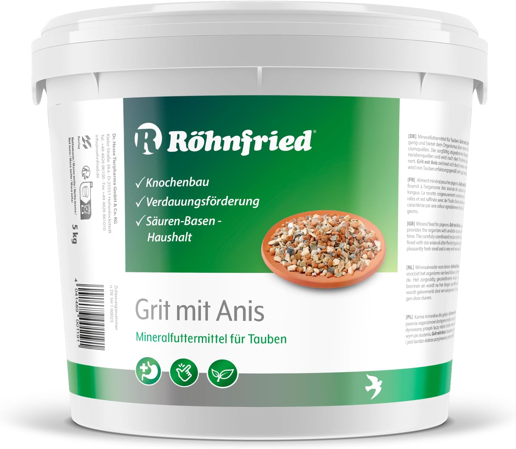 Röhn Fried Pigeon Grit With Anise – Optimum Minerals Boyfriend For Pigeons, 5 kg