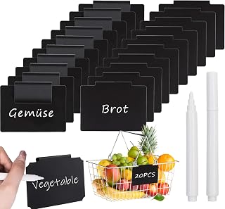 20 Stück Etikettenhalter Clip für Körbe: Schwarze Kunststoff Etiketten Clips Abn