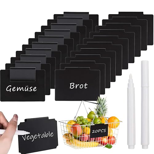 20 Stück Etikettenhalter Clip für Körbe: Schwarze …