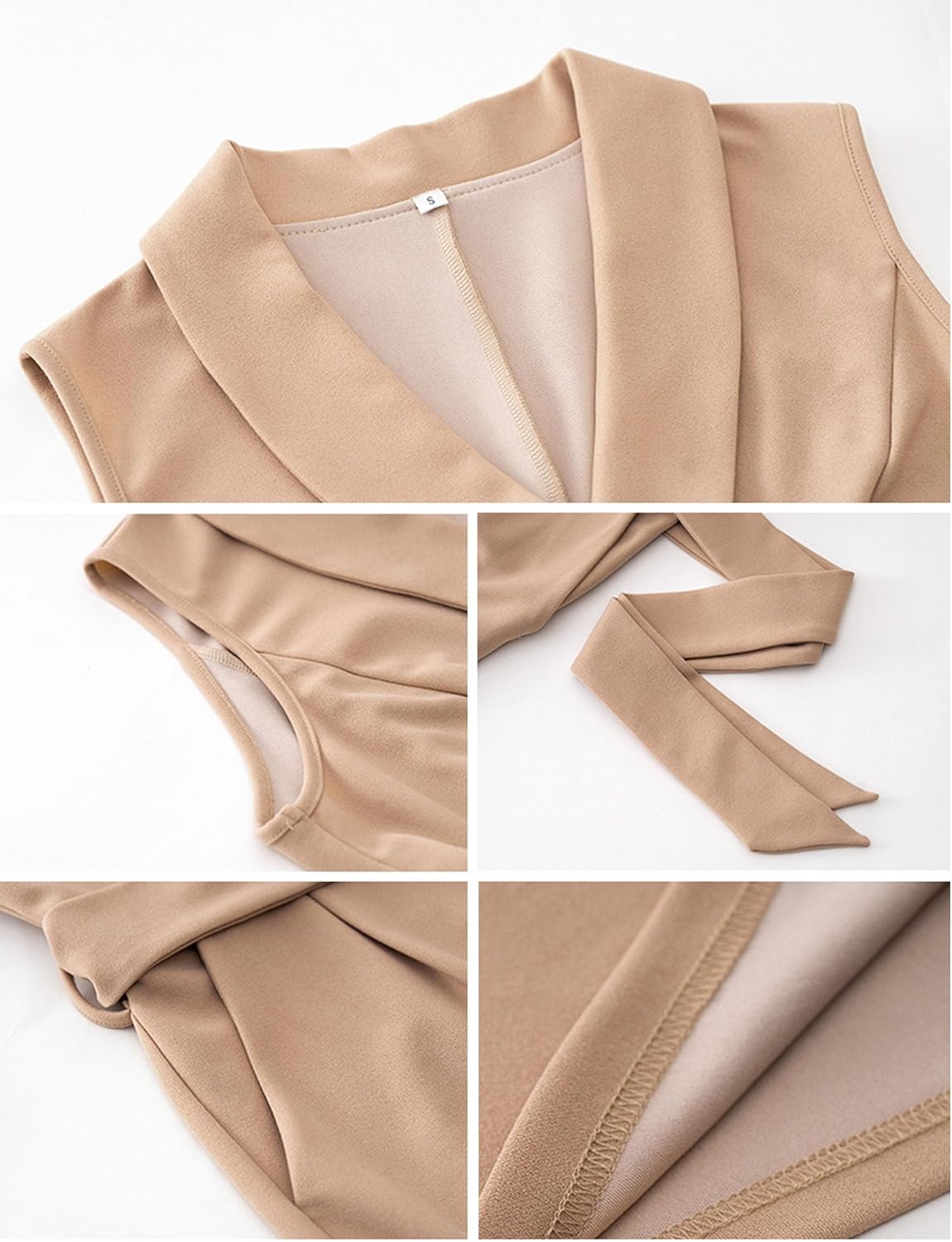 Spicy Sandia Womens Dressy Jumpsuits Sleeveless V Neck Formal Romper Elegant One Piece Jumper Summer Business Work Outfits - Image 7