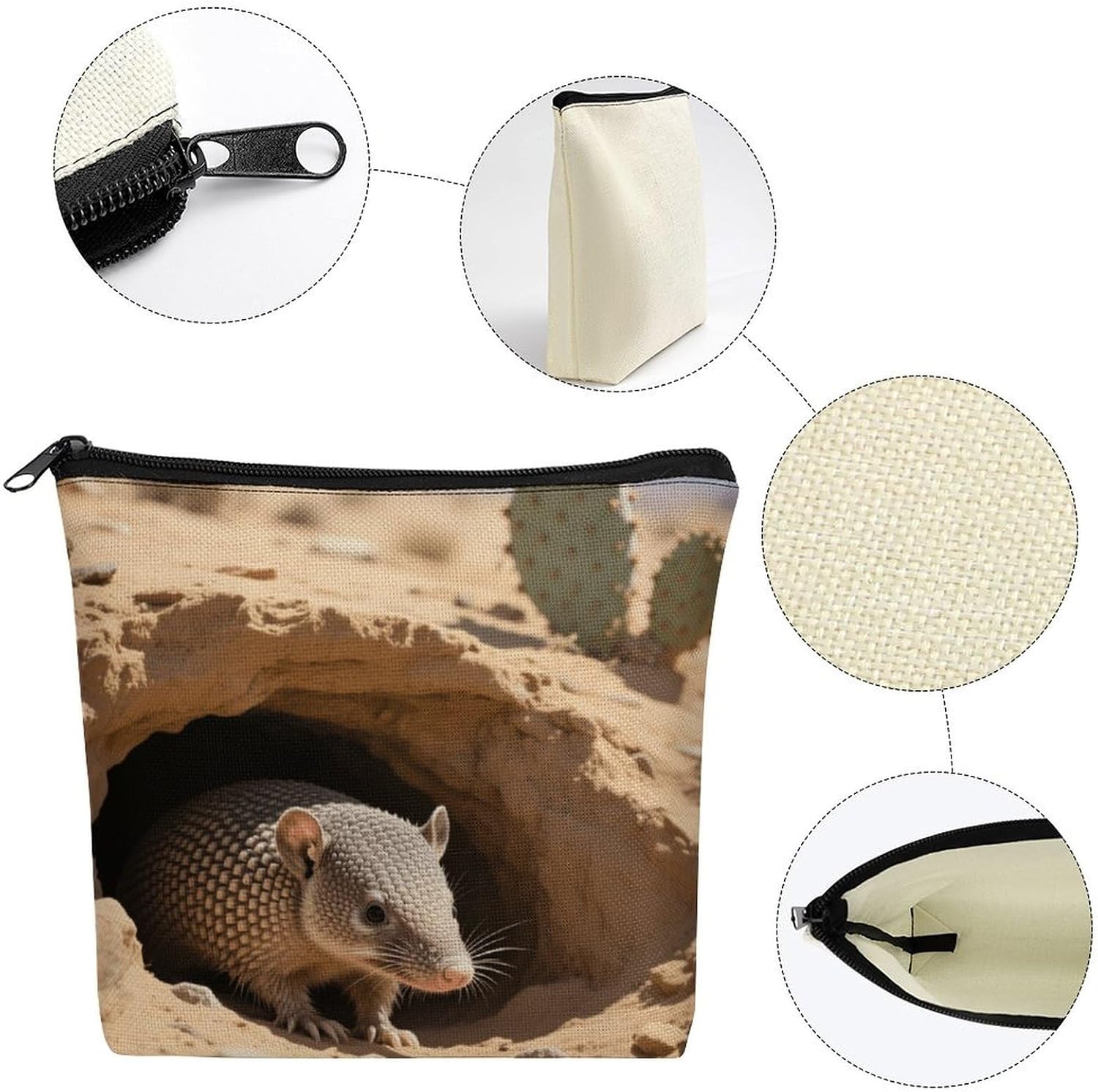 Armadillo Makeup Bag Cosmetic Bag image 3
